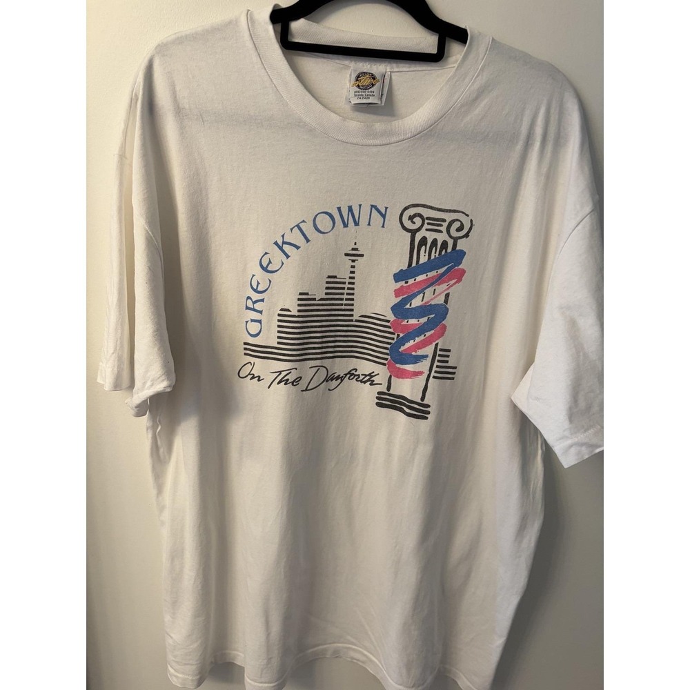 Vintage 90s Greektown On The Danforth Toronto Artline T-Shirt Men's XL